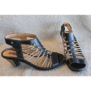 Pikolinos Sandals Heels Womens EU 40 Java Black Brown Leather‎ Gladiator Casual